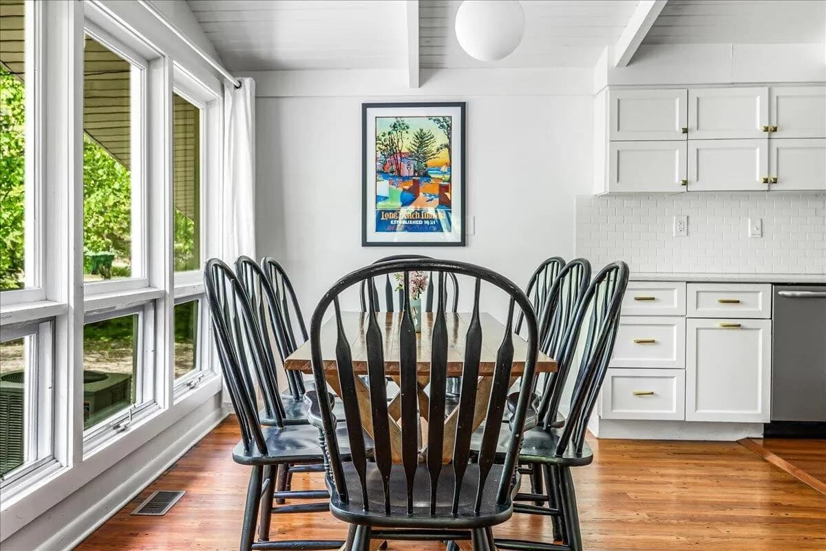 Dining Area with Windsor Chairs & Long Beach Island Poster