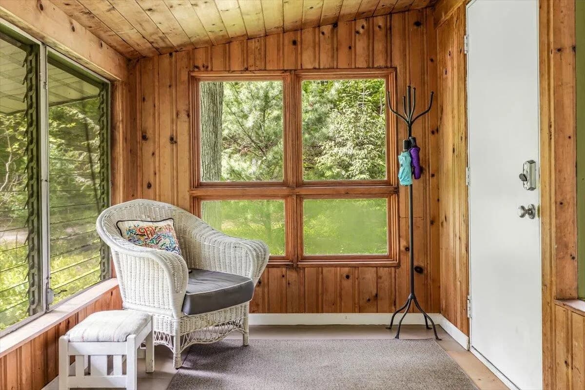 Sunroom with Wicker Chair